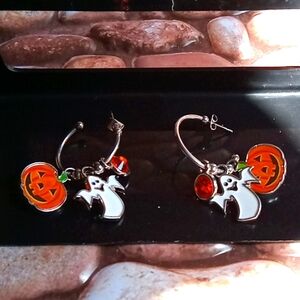 NWOT Halloween October Charm Hoop Earrings